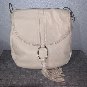 Lucky Brand Cream Leather Shoulder/Crossbody Bag